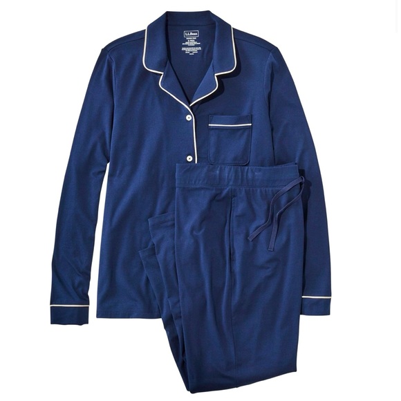NWT LL Bean navy blue pajamas - Picture 1 of 8